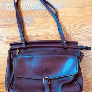 Vintage Jack Georges Mahogany Soft Leather Briefcase Tote Bag Made In USA